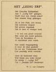 717010 Gedicht van W.C. van Campen over het Ledig Erf te Utrecht.